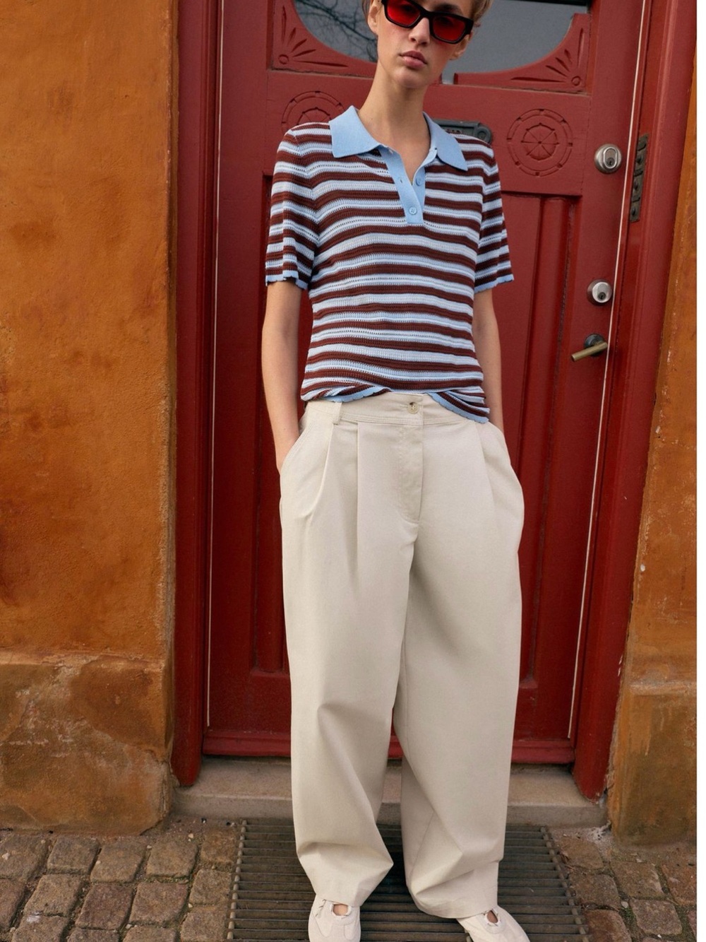 Zara pleated barrel pants